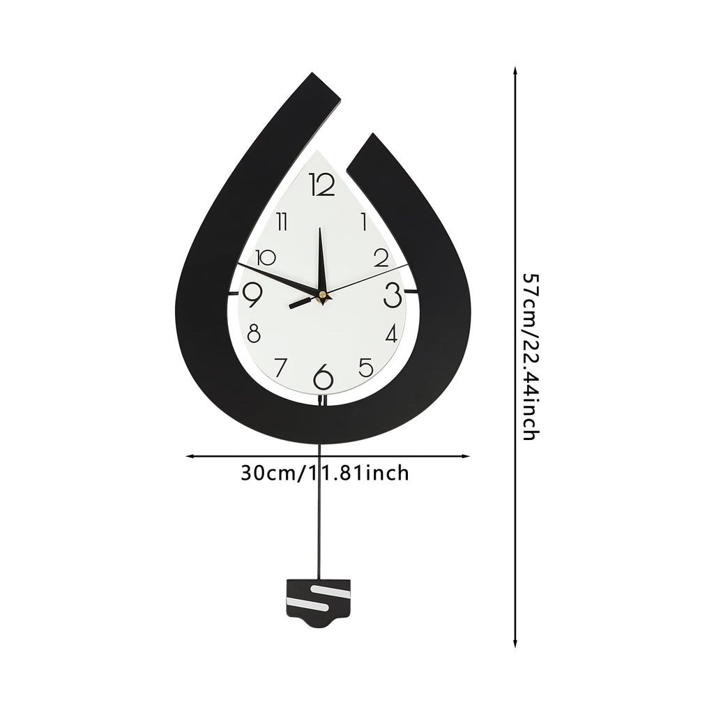 Analog+ Numbers Indoor Modern Decorative Wall Clock Black&amp;White Wall Clock for Living Room Office