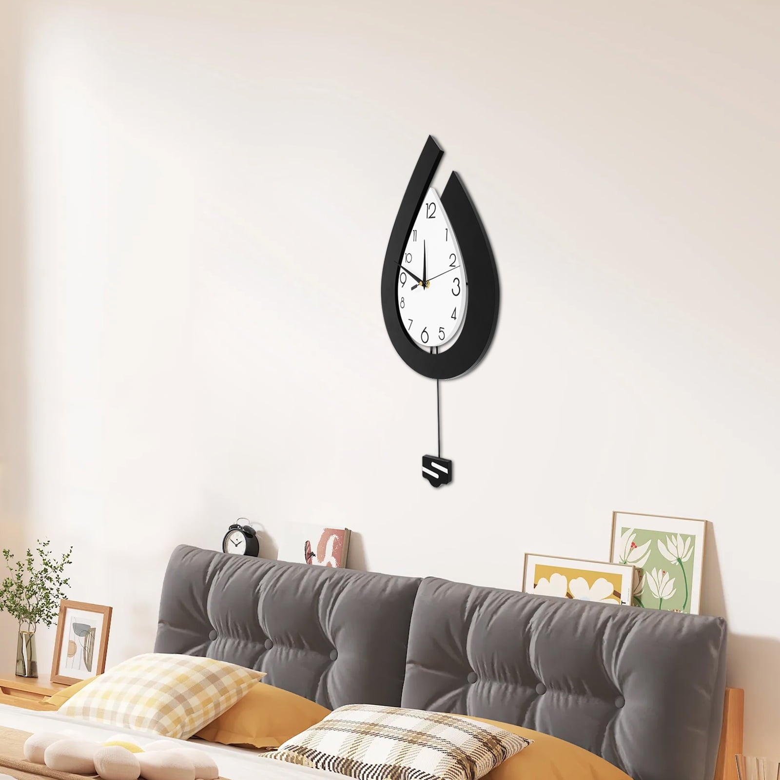 Analog+ Numbers Indoor Modern Decorative Wall Clock Black&amp;White Wall Clock for Living Room Office