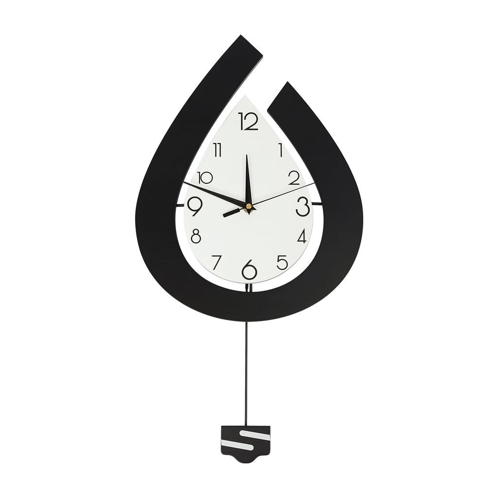 Analog+ Numbers Indoor Modern Decorative Wall Clock Black&amp;White Wall Clock for Living Room Office