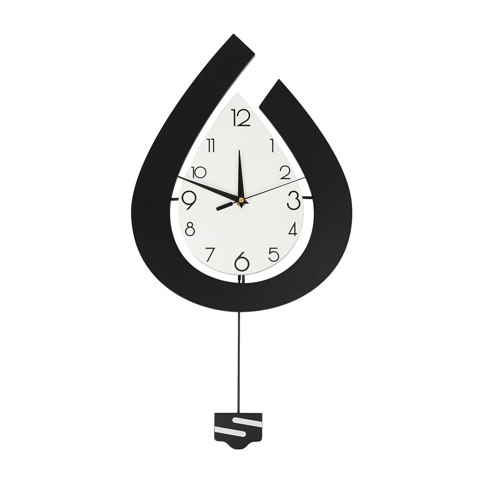 Analog+ Numbers Indoor Modern Decorative Wall Clock Black&amp;White Wall Clock for Living Room Office