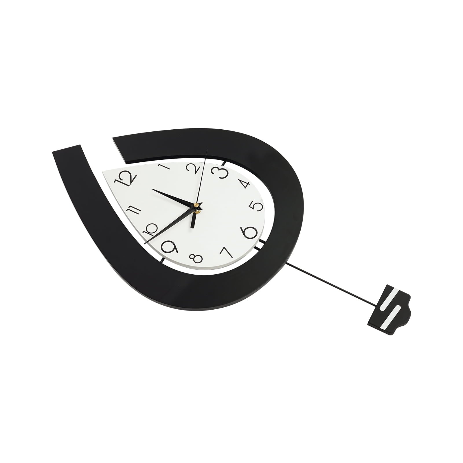 Analog+ Numbers Indoor Modern Decorative Wall Clock Black&amp;White Wall Clock for Living Room Office