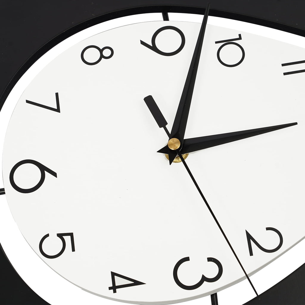 Analog+ Numbers Indoor Modern Decorative Wall Clock Black&amp;White Wall Clock for Living Room Office