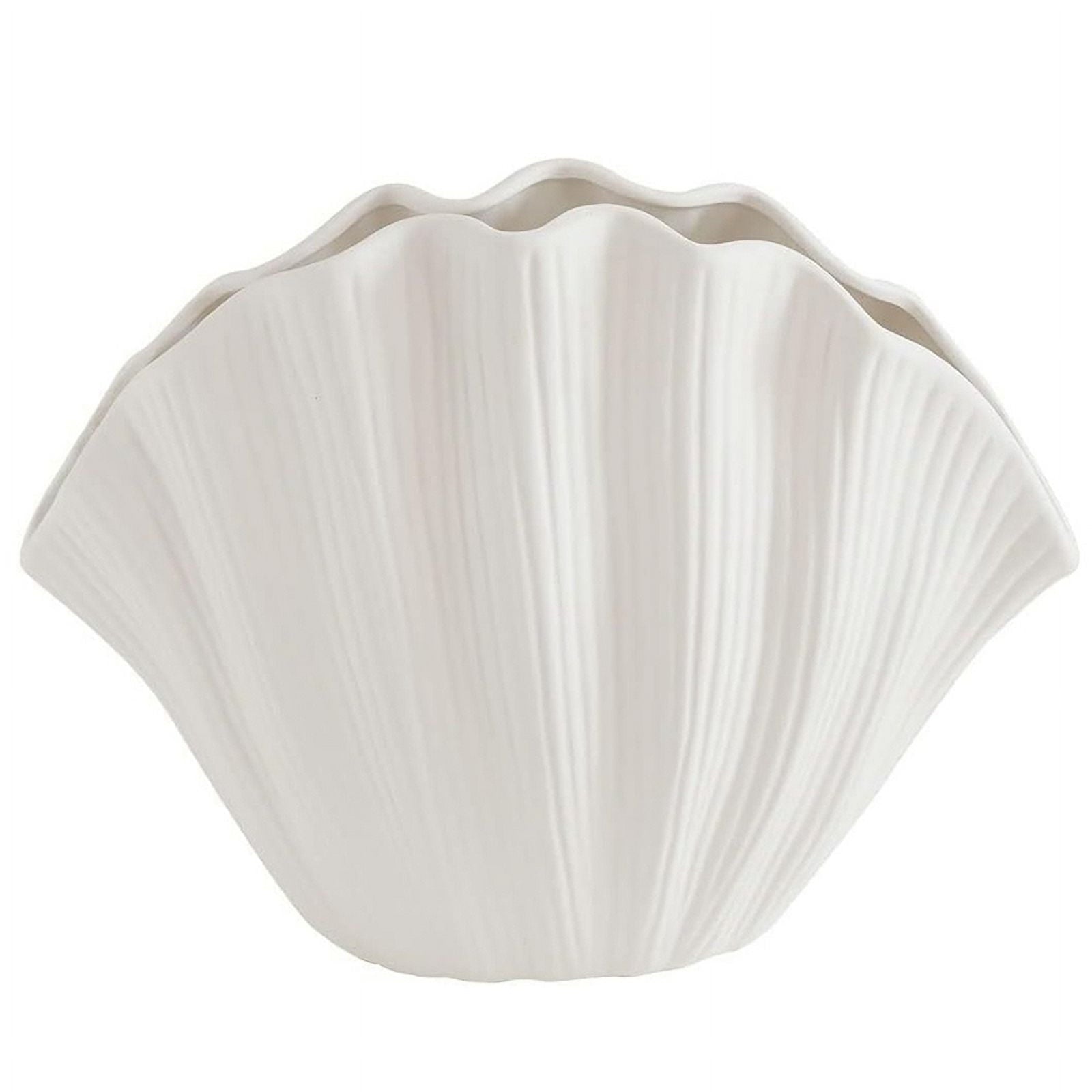 Nordic Style Shell Shaped Ceramic Vase Home Decor Tabletop Artificial Flower Plant Holder Tableware Flower Arrangement A