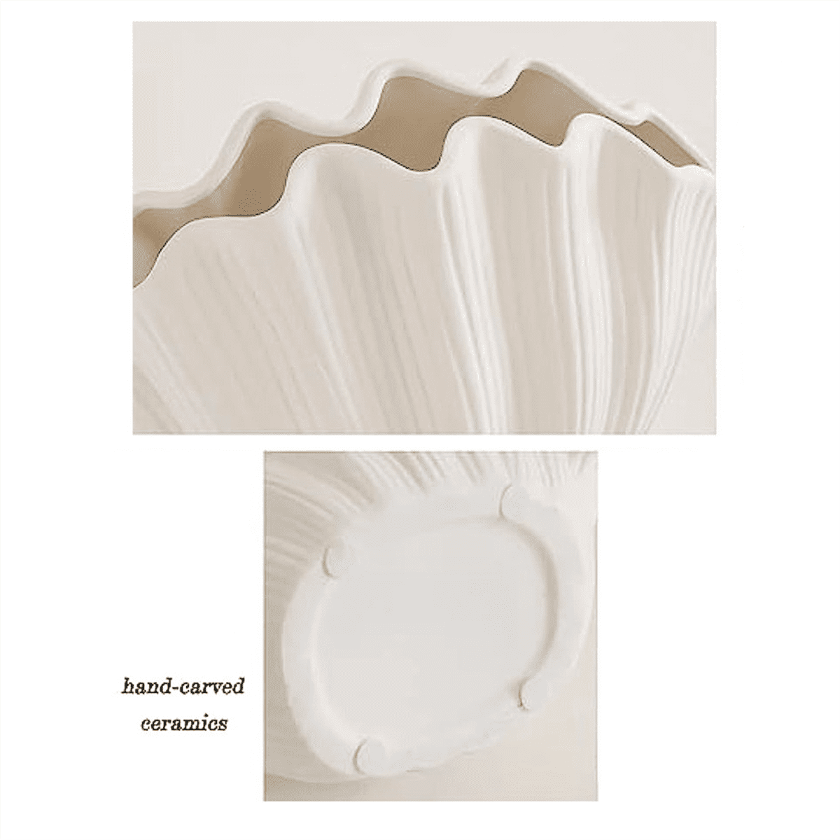 Nordic Style Shell Shaped Ceramic Vase Home Decor Tabletop Artificial Flower Plant Holder Tableware Flower Arrangement A