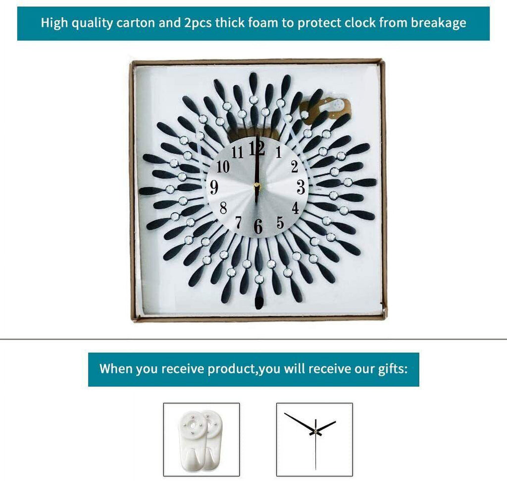 Modern Round Large Wall Clock 3D Luxury Style Metal Silent Clocks Home Decor For Living Room