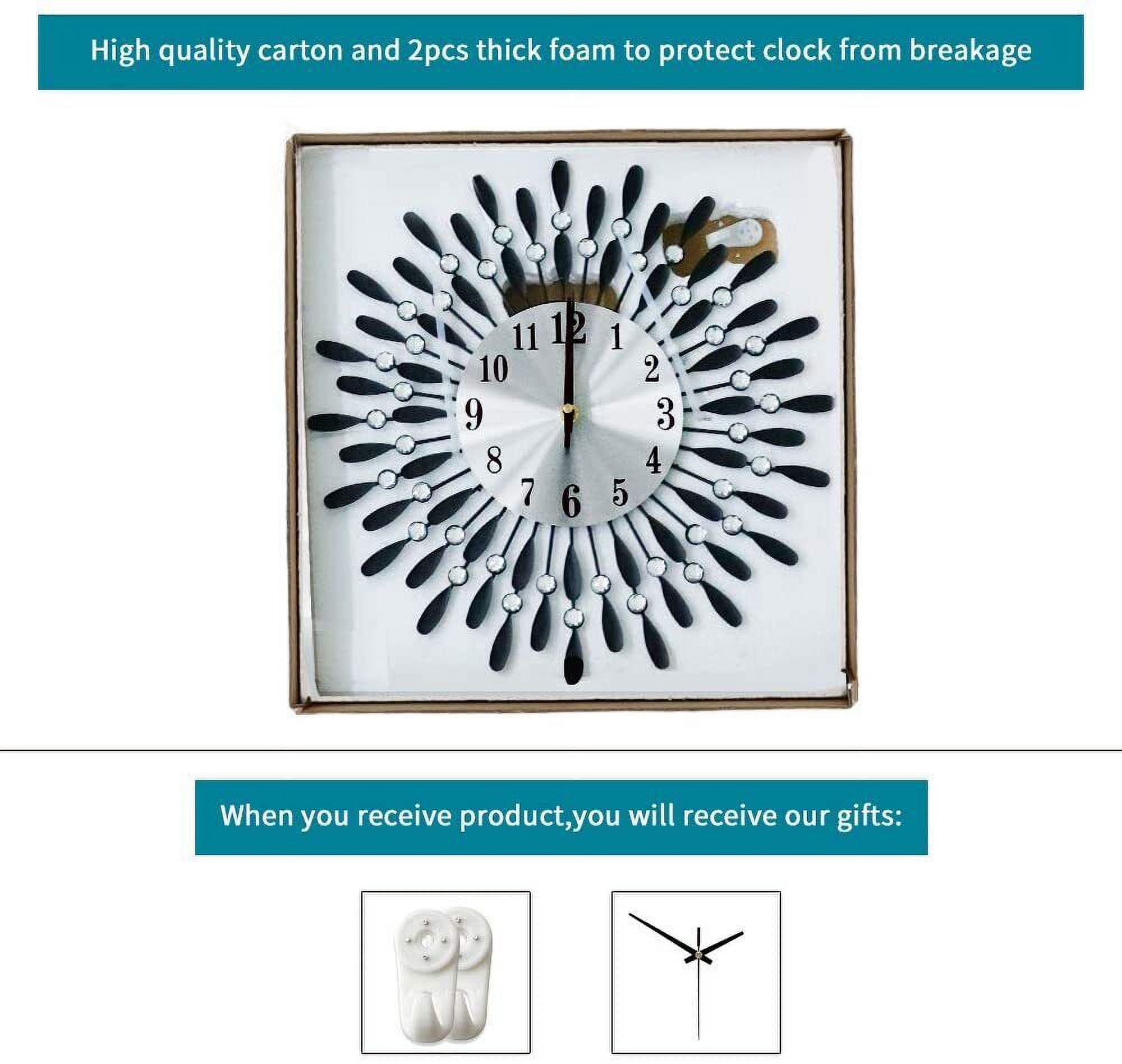 Modern Round Large Wall Clock 3D Luxury Style Metal Silent Clocks Home Decor For Living Room