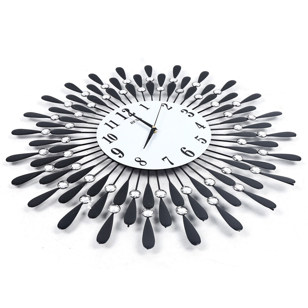Modern Round Large Wall Clock 3D Luxury Style Metal Silent Clocks Home Decor For Living Room