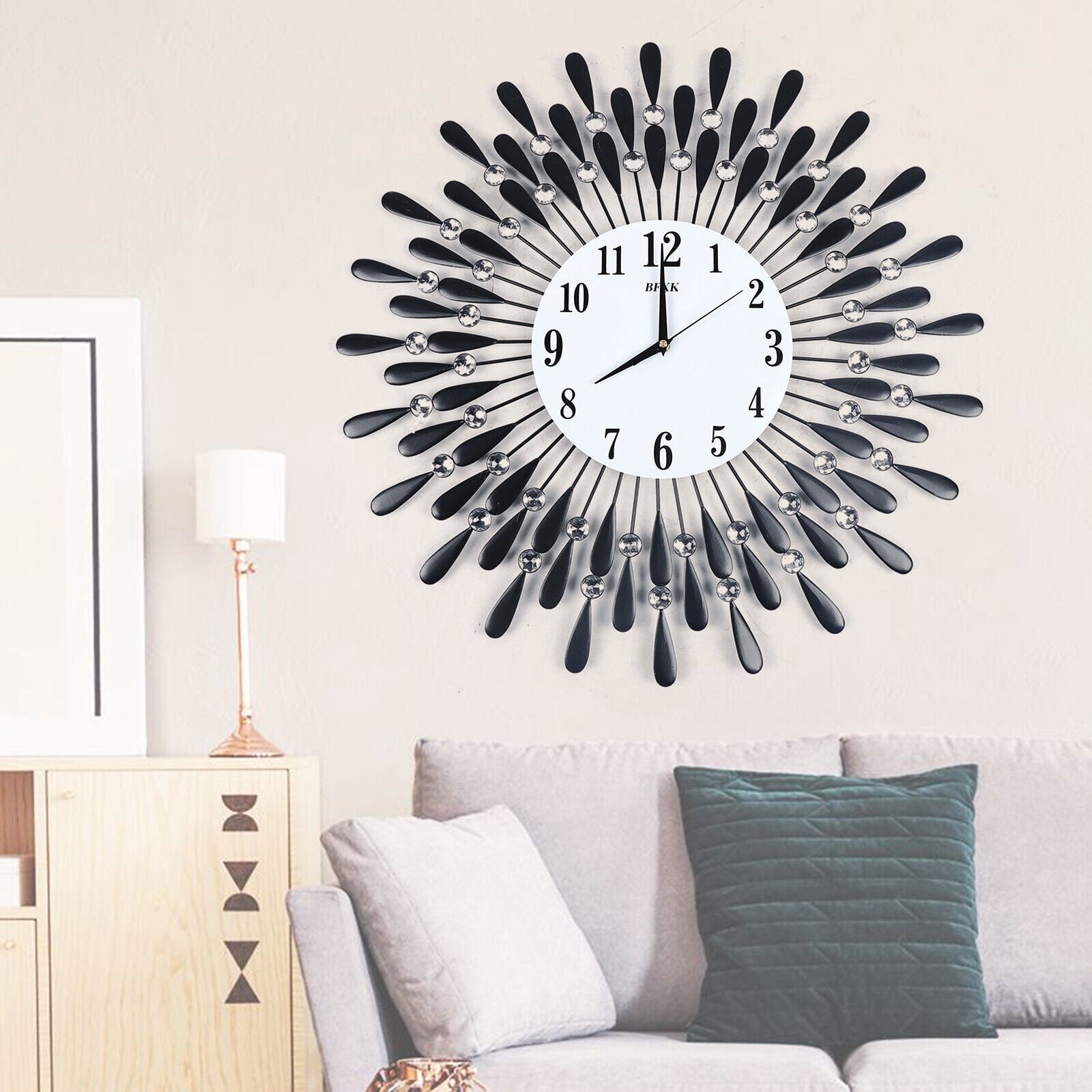 Modern Round Large Wall Clock 3D Luxury Style Metal Silent Clocks Home Decor For Living Room