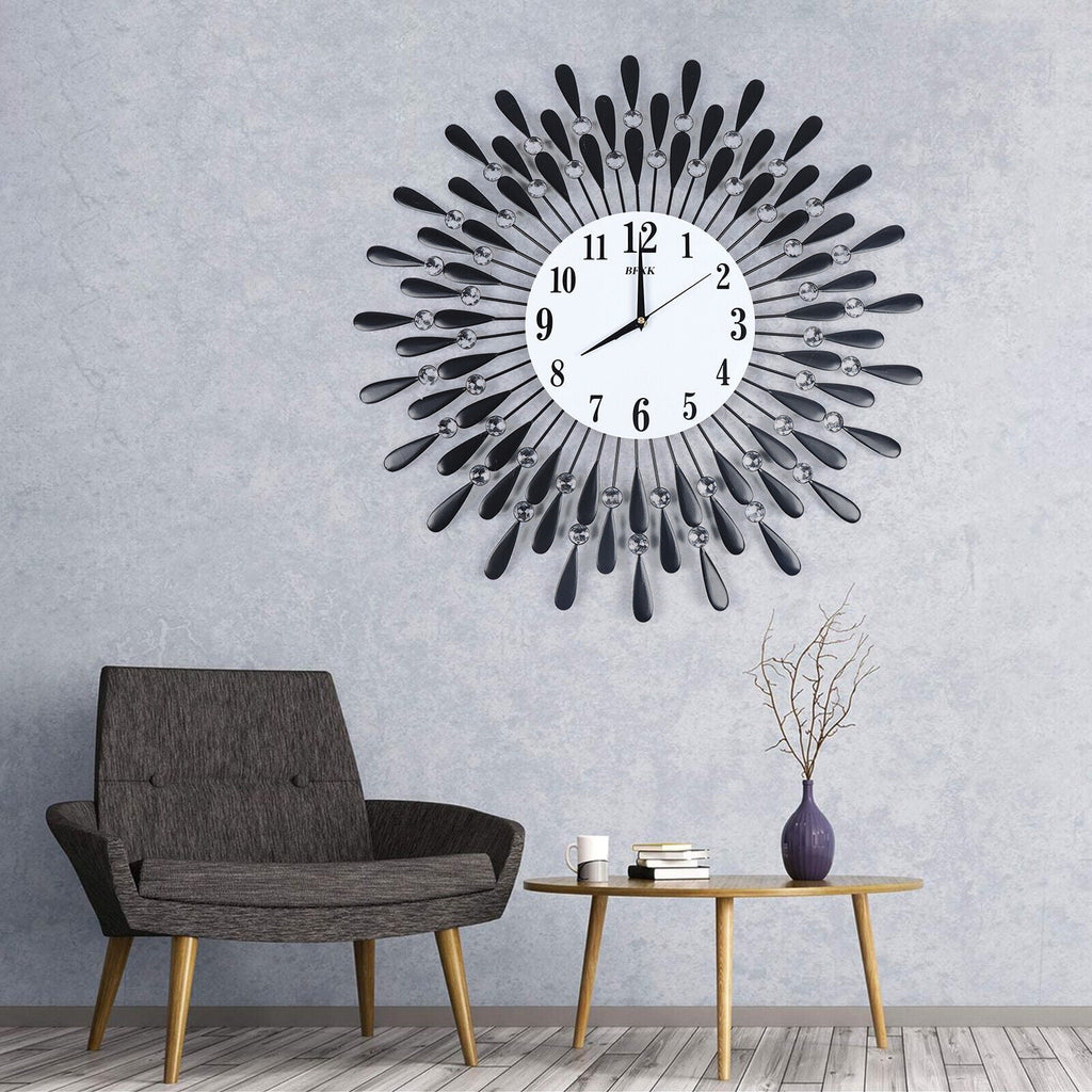 Modern Round Large Wall Clock 3D Luxury Style Metal Silent Clocks Home Decor For Living Room