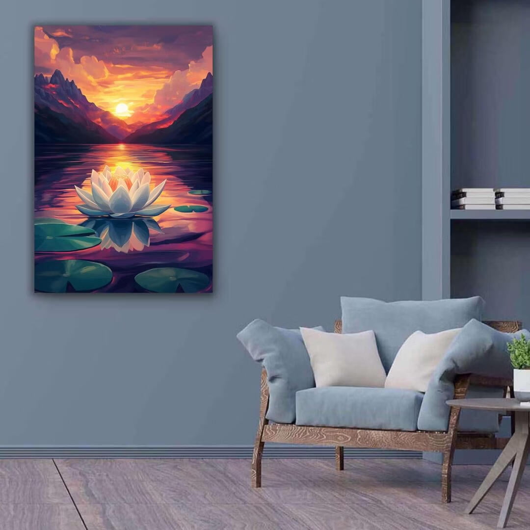 Mudket Framed Canvas Wall Art, White Orchid Candles Zen Stones Wall Decor, Elegant Calming Spa Floral Waterproof Art Prints for Bathroom Bedroom Living Room Home Decor - 12"L x 8"W