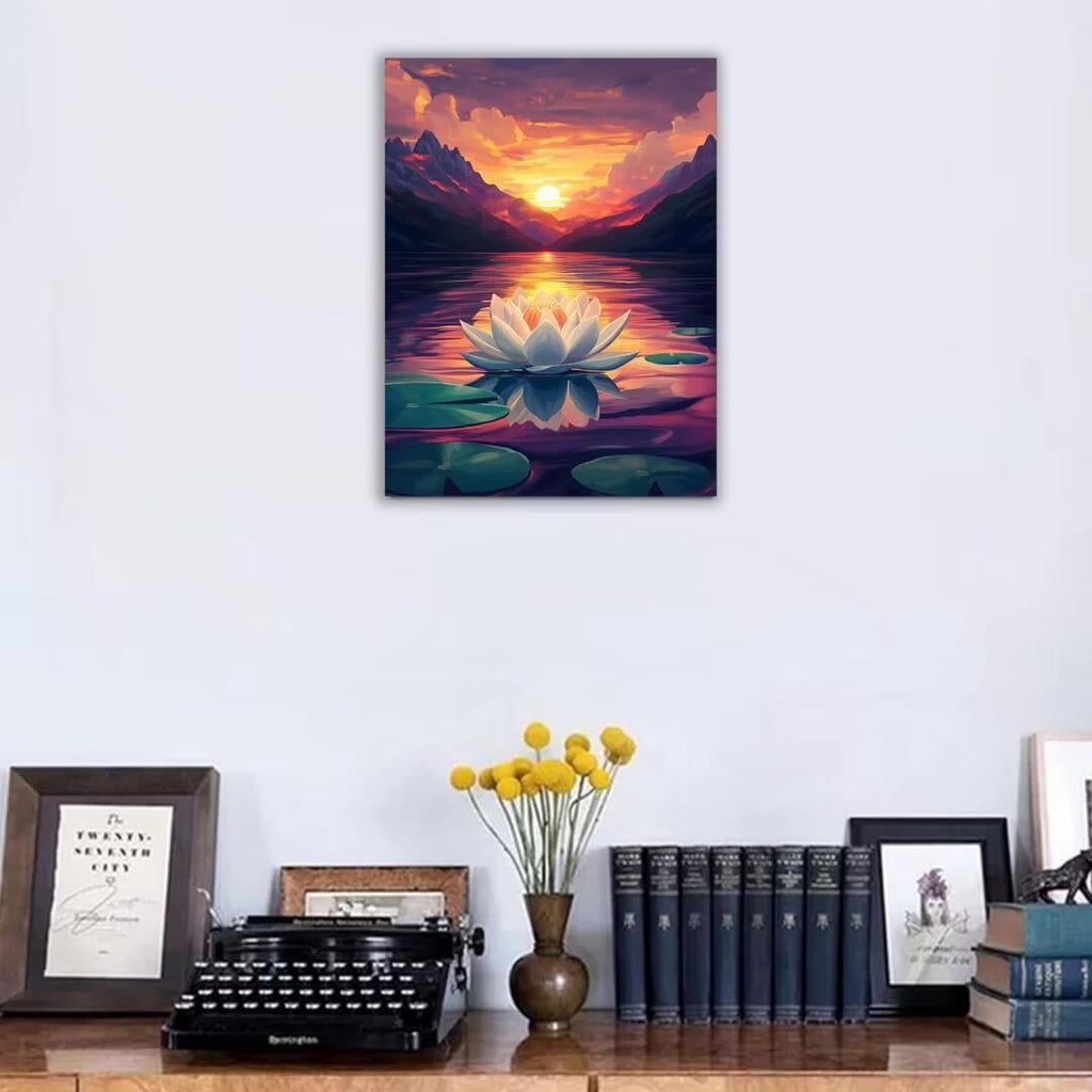 Mudket Framed Canvas Wall Art, White Orchid Candles Zen Stones Wall Decor, Elegant Calming Spa Floral Waterproof Art Prints for Bathroom Bedroom Living Room Home Decor - 12"L x 8"W