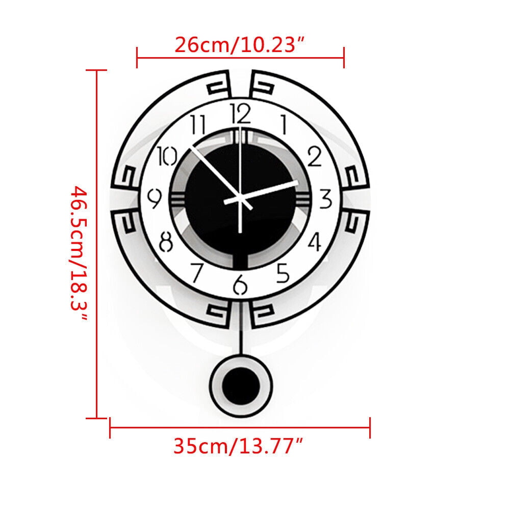 Wall Clock for Living Room Decor, Decorative Modern Wall Clocks with Pendulum