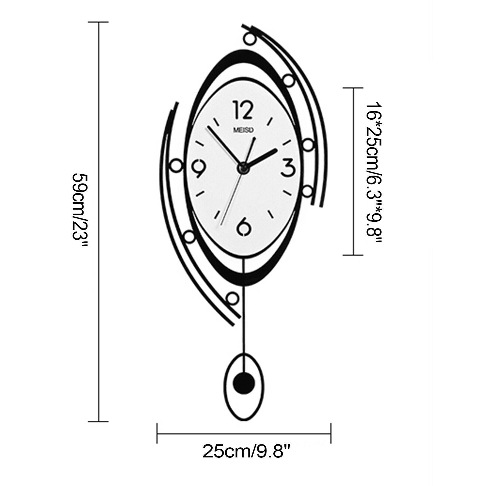 Modern Wall Clock Silent Quartz Movement 9.8*23 in Round for Use as a Wall Clock and Wall Decoration in Bedrooms, Dining Rooms, Living Rooms