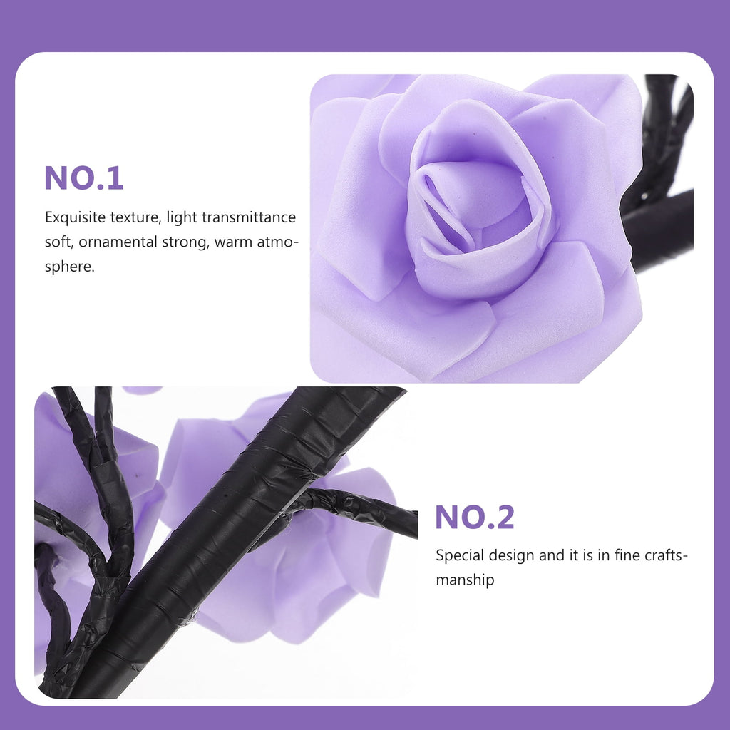HEMOTON LED Rose Lamp LED Tree Lamp 1 Set Table Lamp LED Decorative Home