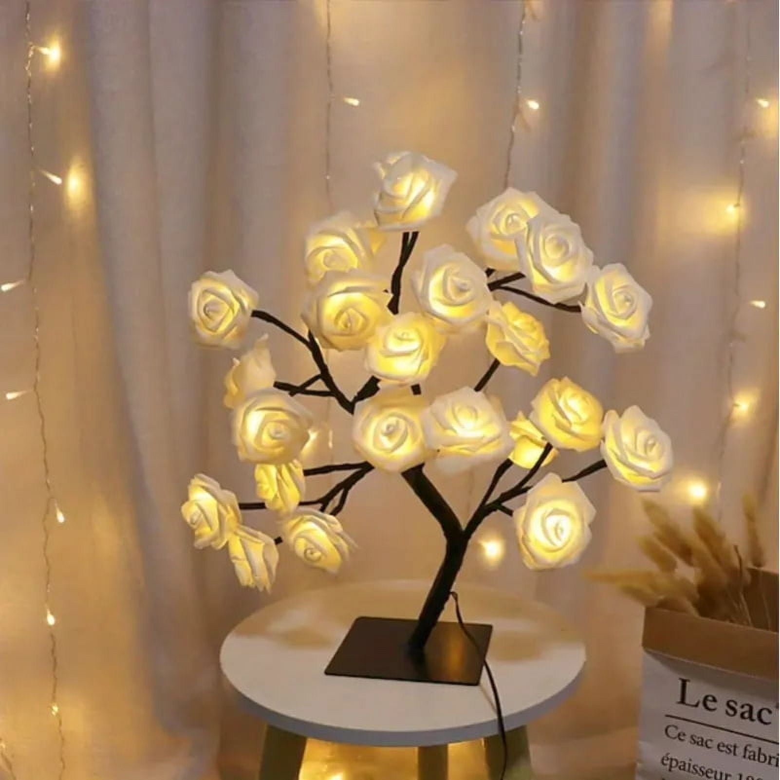 1pc LED Rose Flower Table Lamp Perfect for Bedroom, Living Room, Party Decor, Gifts for Mom, Women, Daughter, Wife, Girlfriend, Sister on Mother's Day, Valentine's Day, Christmas, Weddings,
