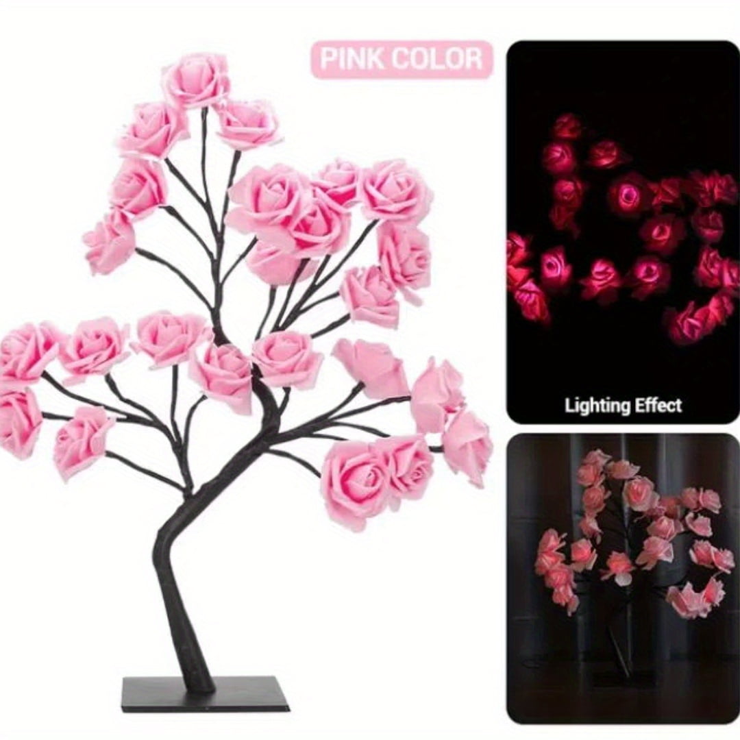 1pc LED Rose Flower Table Lamp Perfect for Bedroom, Living Room, Party Decor, Gifts for Mom, Women, Daughter, Wife, Girlfriend, Sister on Mother's Day, Valentine's Day, Christmas, Weddings,