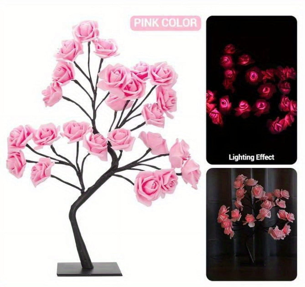 1pc LED Rose Flower Table Lamp Perfect for Bedroom, Living Room, Party Decor, Gifts for Mom, Women, Daughter, Wife, Girlfriend, Sister on Mother's Day, Valentine's Day, Christmas, Weddings,