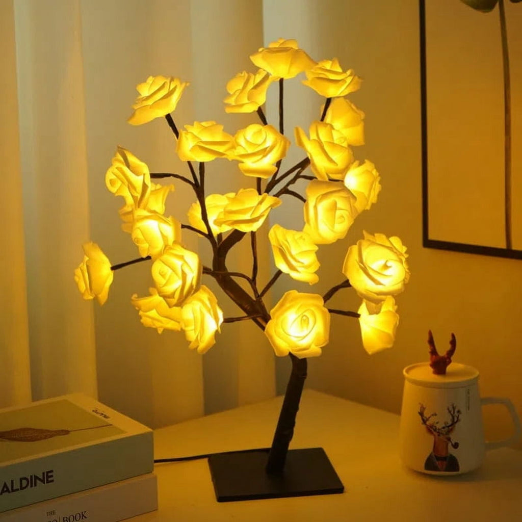 1pc LED Rose Flower Table Lamp Perfect for Bedroom, Living Room, Party Decor, Gifts for Mom, Women, Daughter, Wife, Girlfriend, Sister on Mother's Day, Valentine's Day, Christmas, Weddings,