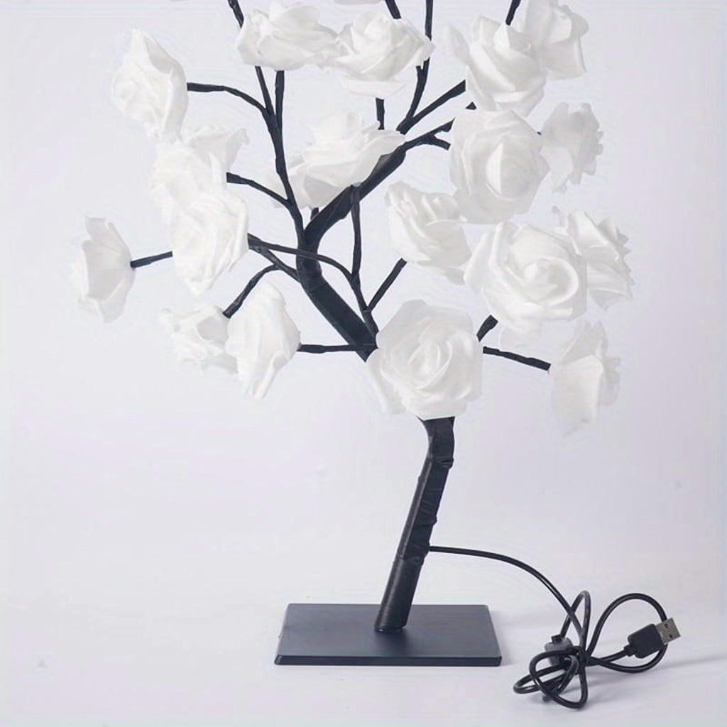 1pc LED Rose Flower Table Lamp Perfect for Bedroom, Living Room, Party Decor, Gifts for Mom, Women, Daughter, Wife, Girlfriend, Sister on Mother's Day, Valentine's Day, Christmas, Weddings,