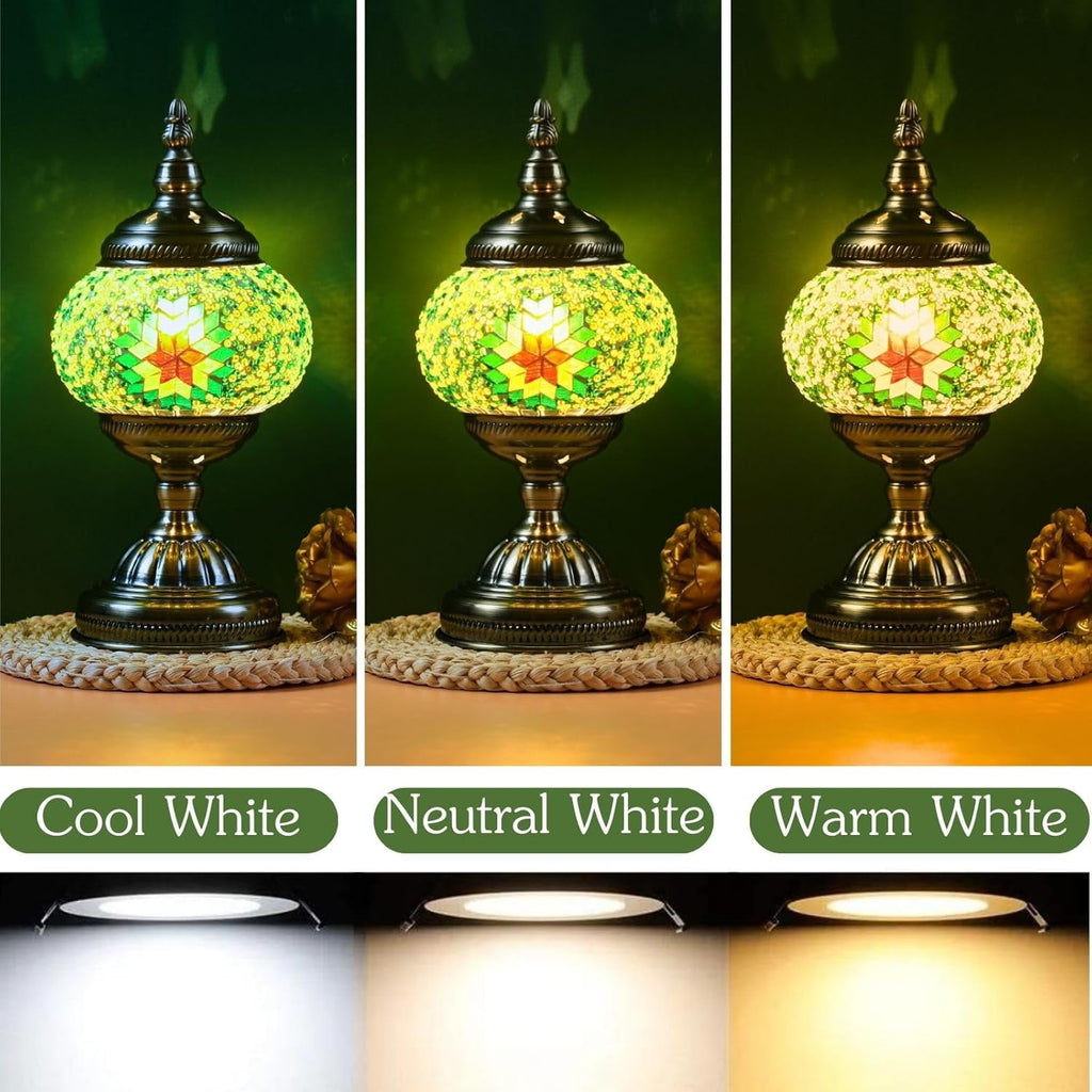 Turkish Moroccan Mosaic Lamp with Intricate Handmade Glass and Metal Base - Ideal Decor for Living Room or Bedroom