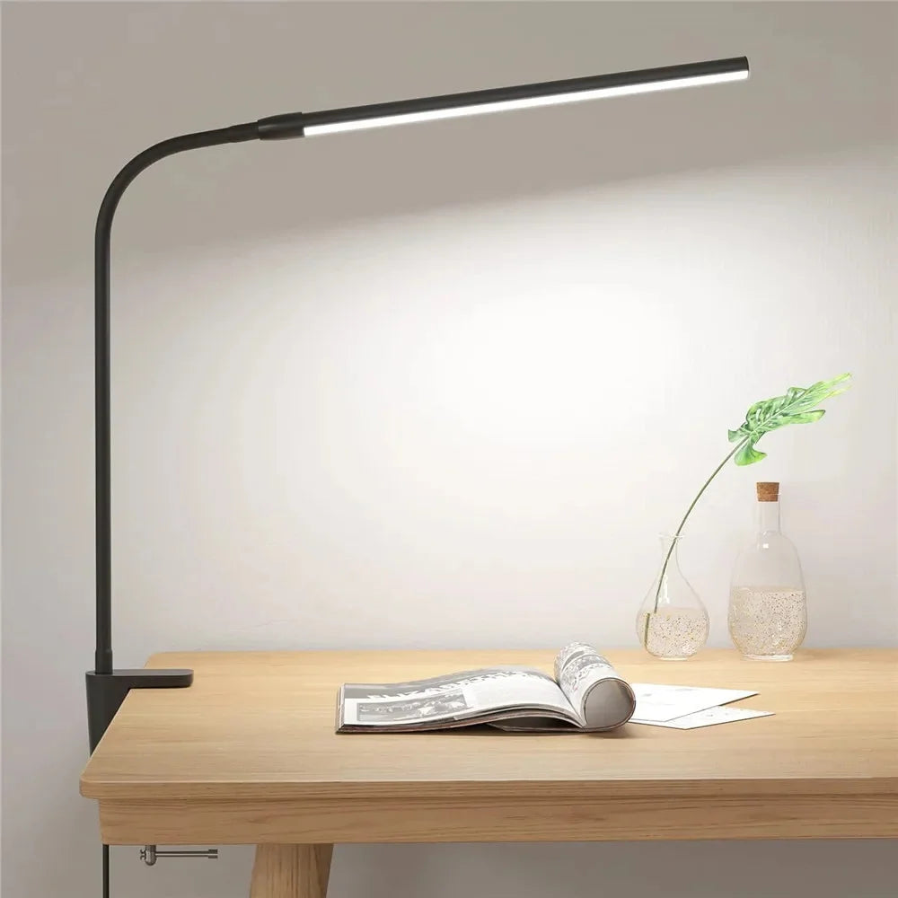 LED eye protection reading light, tri color eye protection desk lamp, study desk, office desk, I-clip dimming desk lamp