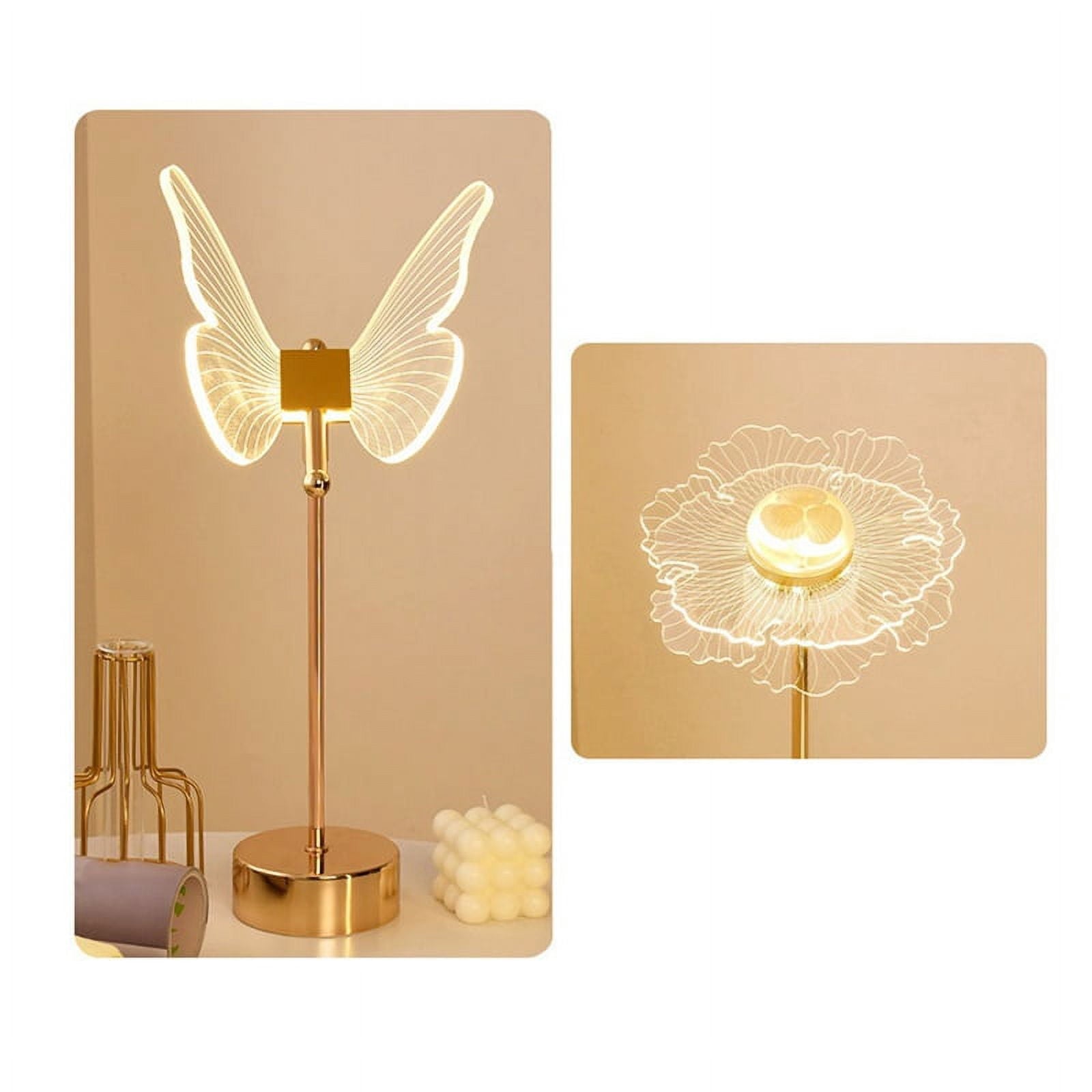 Butterfly Table Lamp USB Rechargeable Nordic Ambiance Night Lights Luxury Living Room Desk Decor Bedroom Luminaire