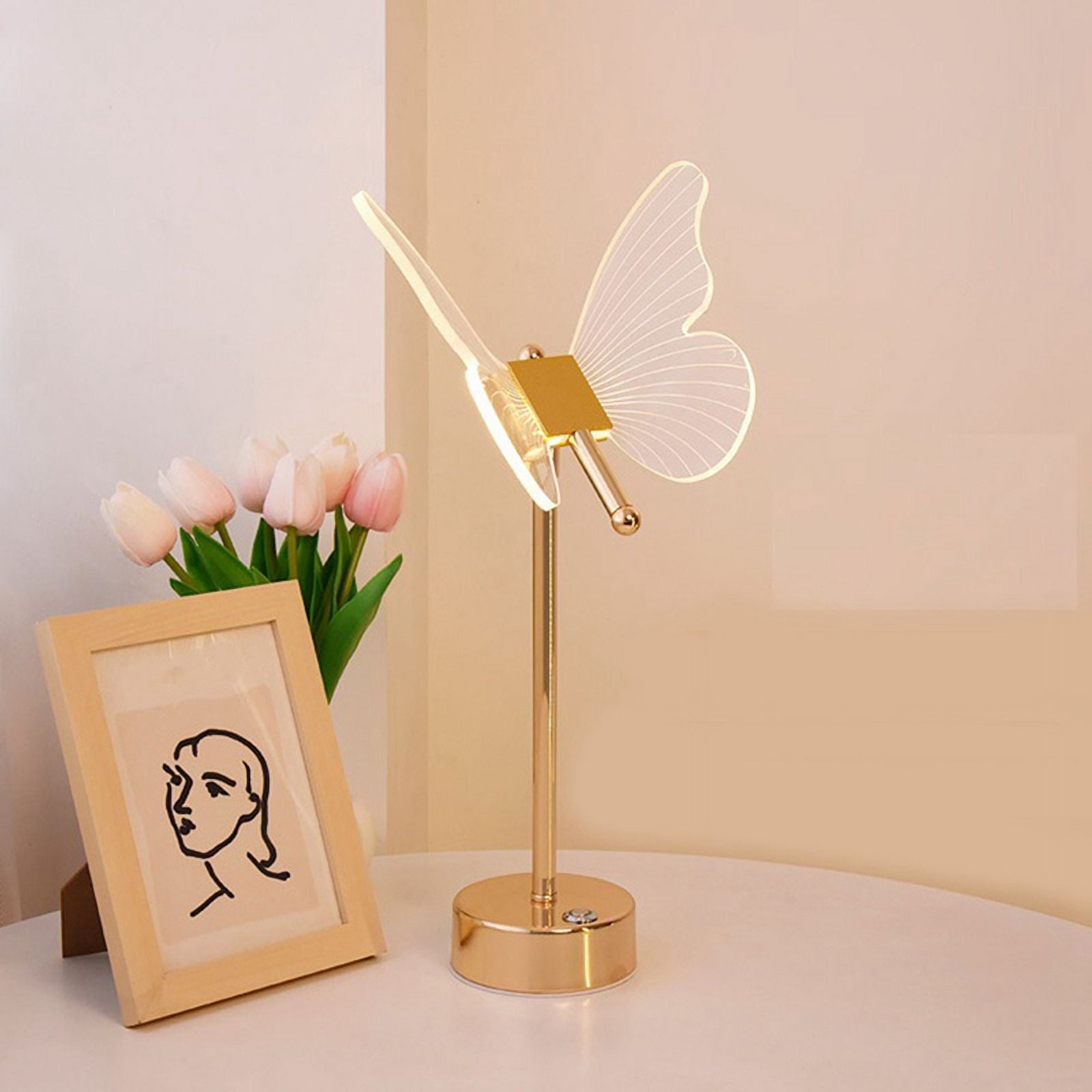 Butterfly Table Lamp USB Rechargeable Nordic Ambiance Night Lights Luxury Living Room Desk Decor Bedroom Luminaire
