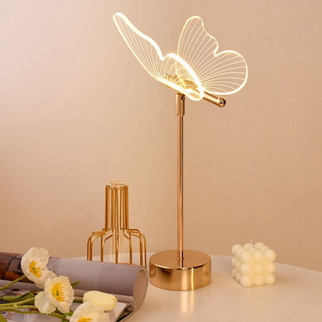 Butterfly Table Lamp USB Rechargeable Nordic Ambiance Night Lights Luxury Living Room Desk Decor Bedroom Luminaire