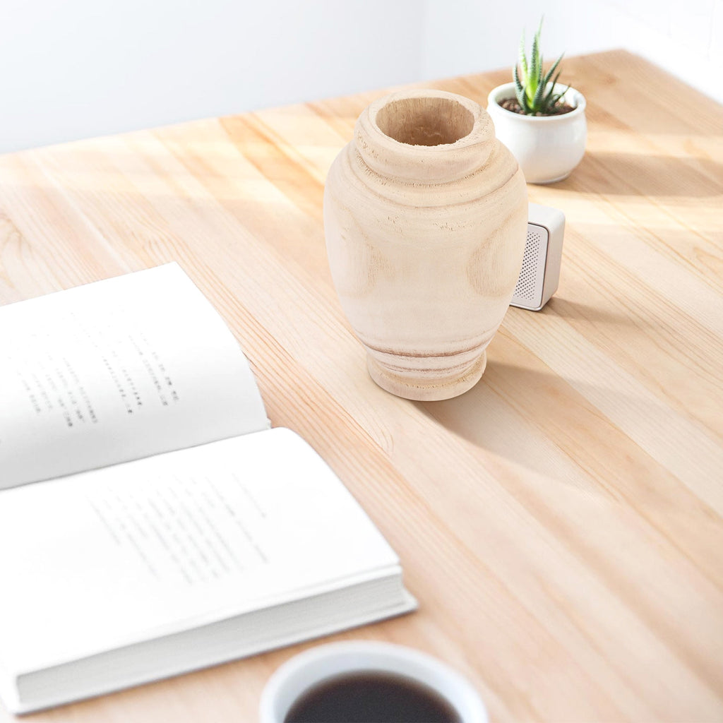 Wooden Vase Decoration Living Room Table Solid Wood Ware Flower Bottle Ornament Home Decoration
