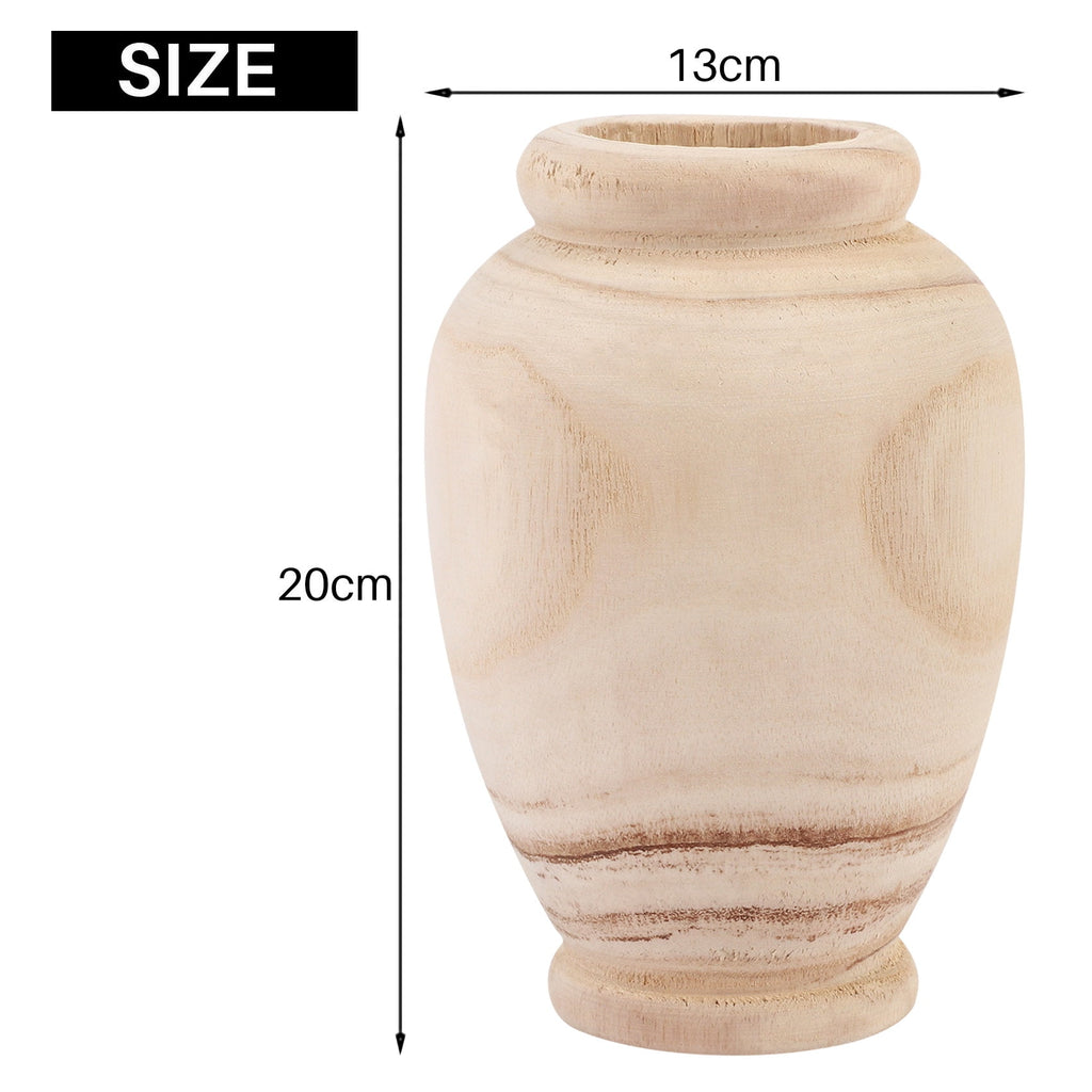 Wooden Vase Decoration Living Room Table Solid Wood Ware Flower Bottle Ornament Home Decoration
