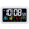 Digital Wall Clock, Clock Battery Operated,8 Inch Desk with Temperature Humidity Day Date White