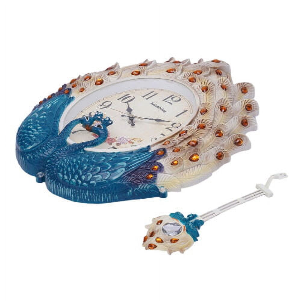 Luxury Large Wall Clock Peacock Wall Watch Living Room Home Decor Retro European