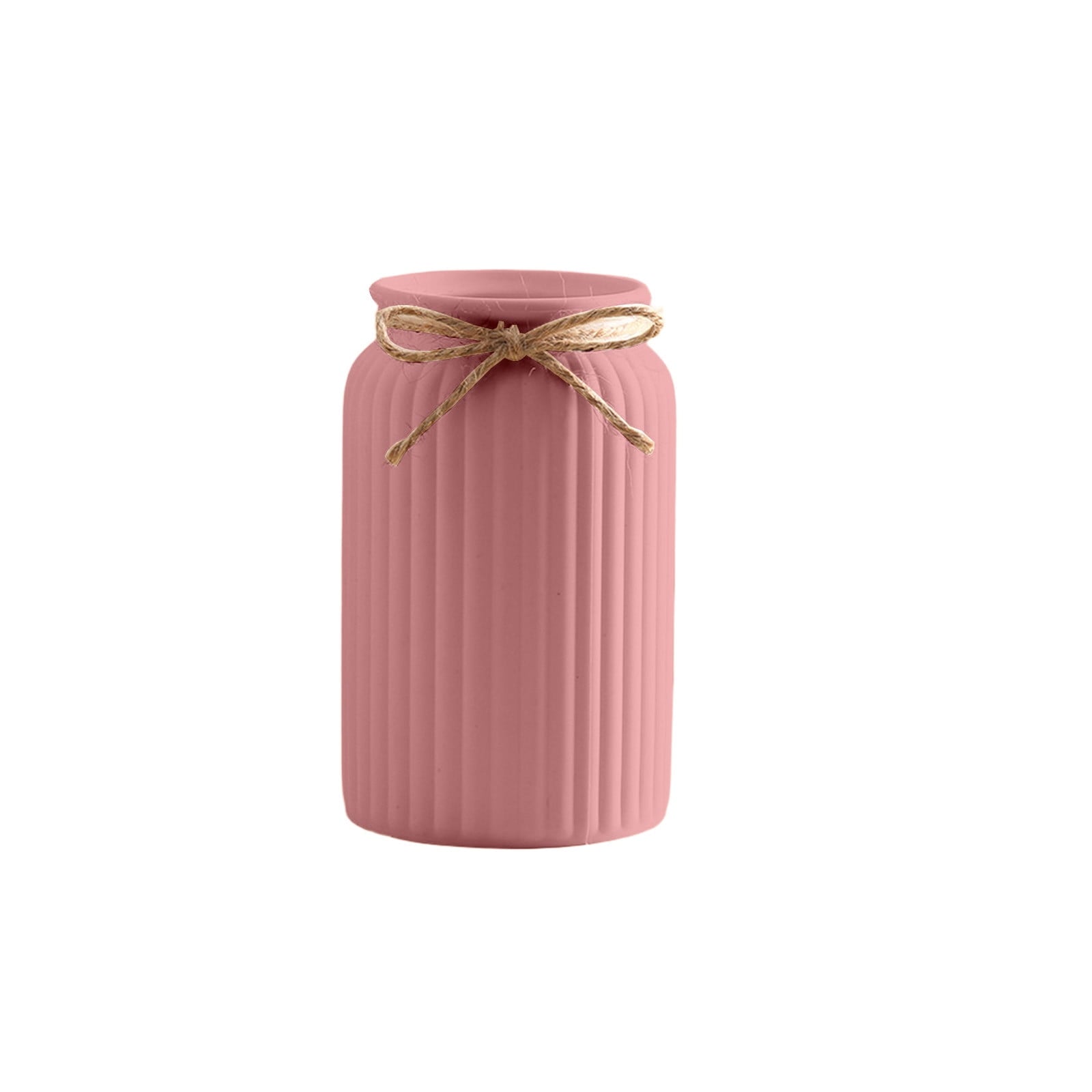 Plastic Vase for Centerpiece, Modern Decorative Vase with Ridged Texture for Home, Table, or Wedding Decor