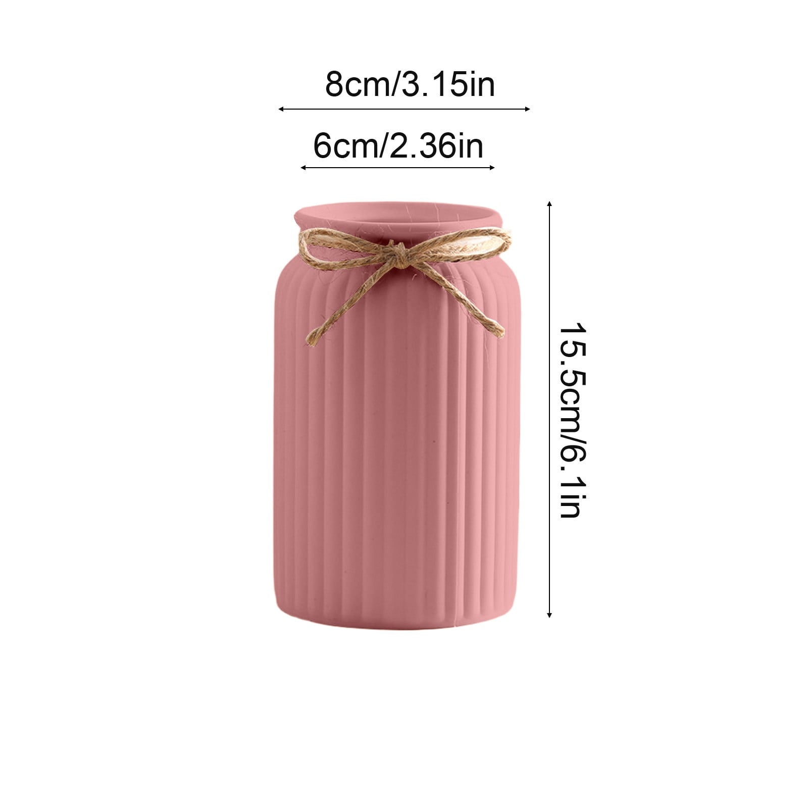 Plastic Vase for Centerpiece, Modern Decorative Vase with Ridged Texture for Home, Table, or Wedding Decor