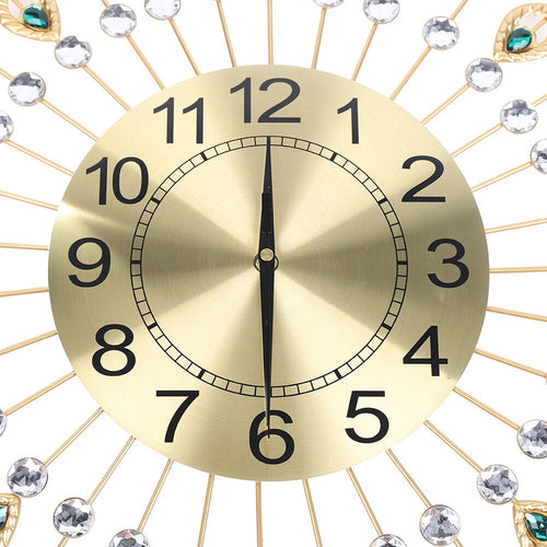 3D Modern Large Wall Clock Luxury Peacock Wall Watch 67CM Living Room Home Decor