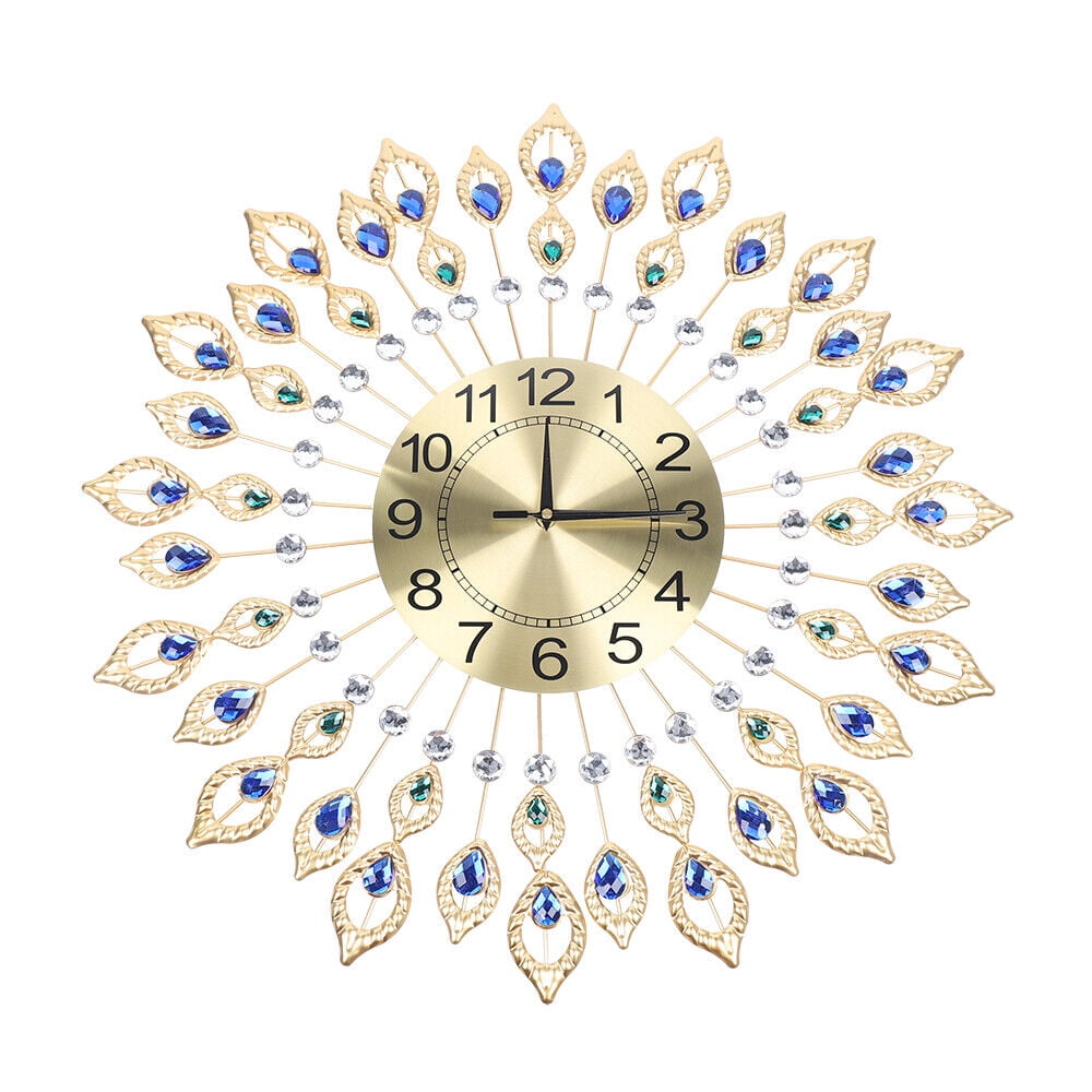 3D Modern Large Wall Clock Luxury Peacock Wall Watch 67CM Living Room Home Decor