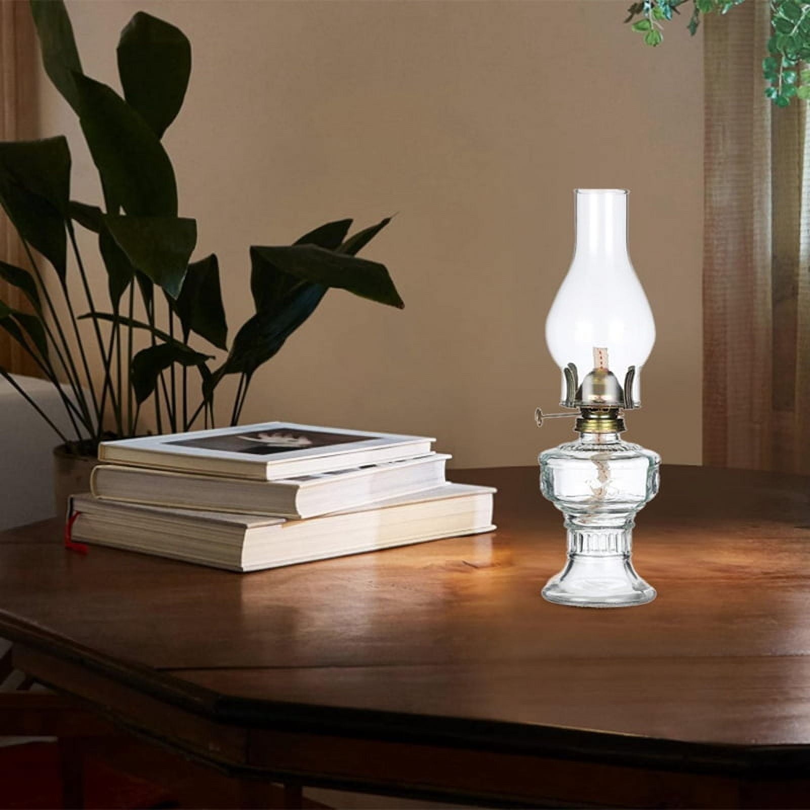 Rustic Oil Lamp Vintage Glass Coal Lamp Oil Lamps for Indoor Use Home Decor Lighting Oil Lantern Yellow