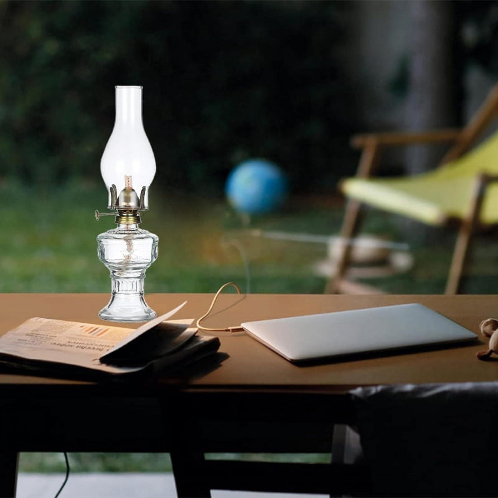 Rustic Oil Lamp Vintage Glass Coal Lamp Oil Lamps for Indoor Use Home Decor Lighting Oil Lantern Yellow