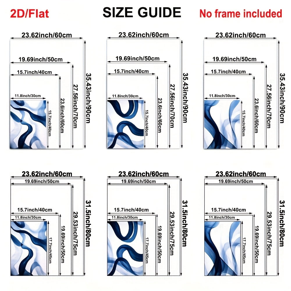 3pcs Navy Blue Silk Style Abstract Wall Art | Gradient Art, Minimalist Poster, Large Gradient Oil Painting, 2D Flat Frameless Canvas, Ideal for Home Office, Living Room, Bedroom, Restaurants, Christ