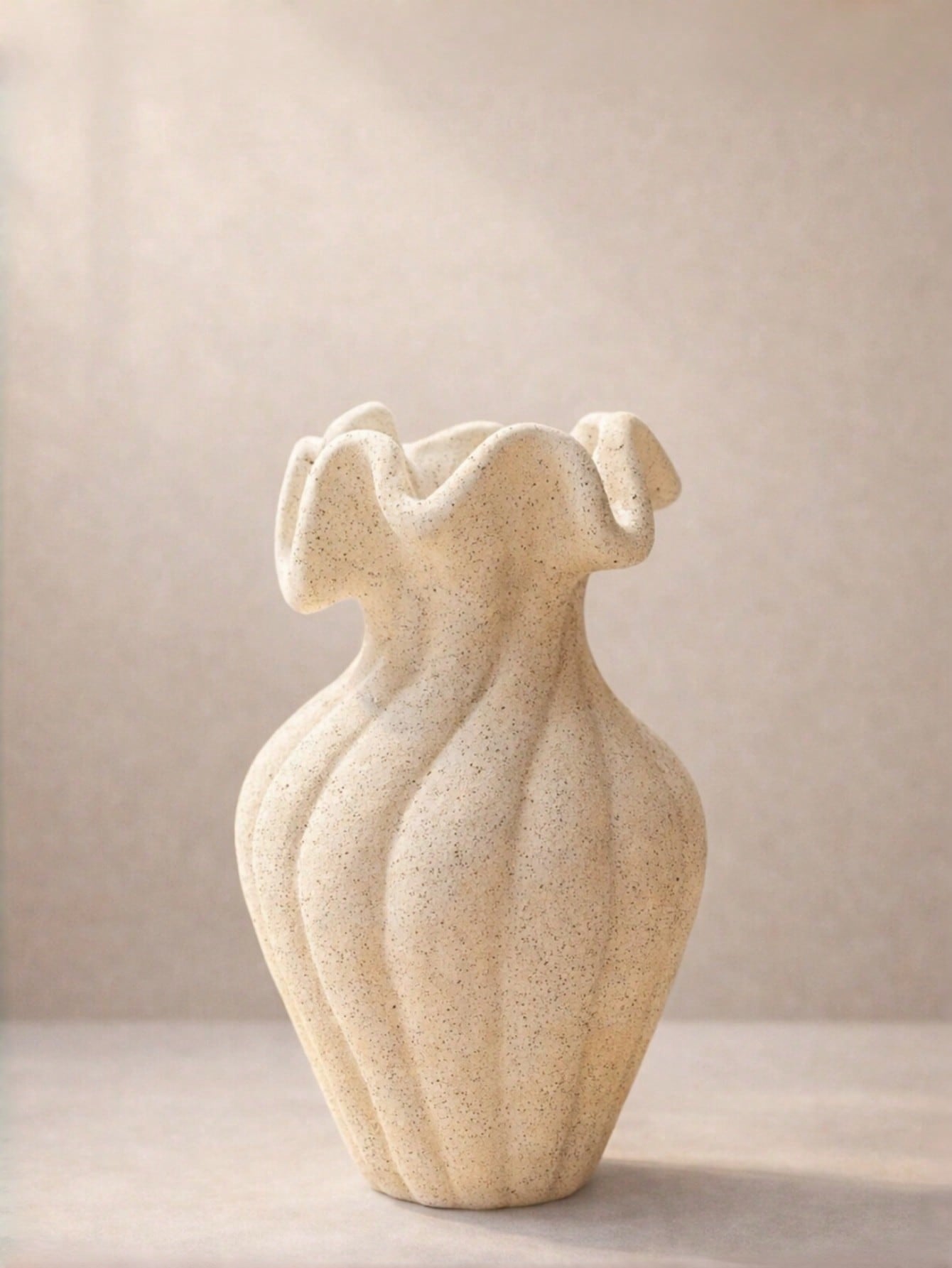 Large French Vintage Ceramic Vase, White Statement Piece for Living Room