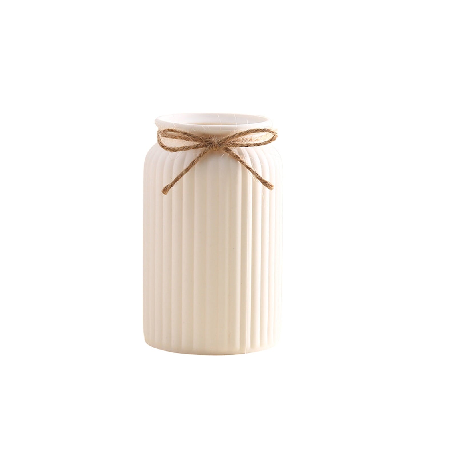 Plastic Vase for Centerpiece, Modern Decorative Vase with Ridged Texture for Home, Table, or Wedding Decor
